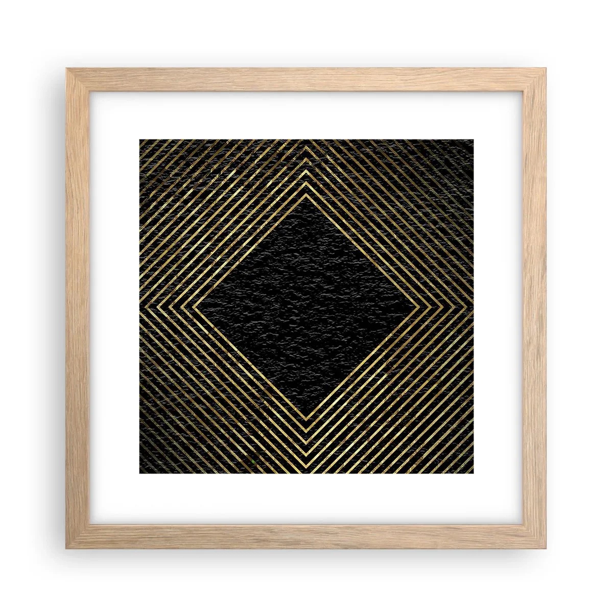 Plakat w ramie jasny dąb - Geometria w stylu glamour - 30x30 cm