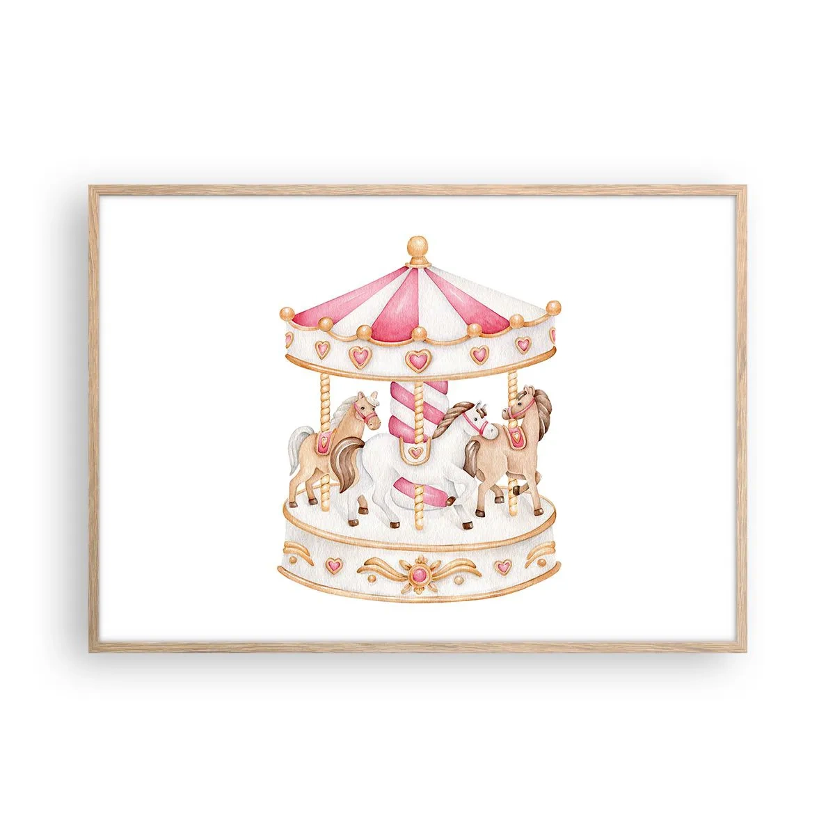 Plakat w ramie jasny dąb - Słodki świat dzieciństwa - 100x70 cm