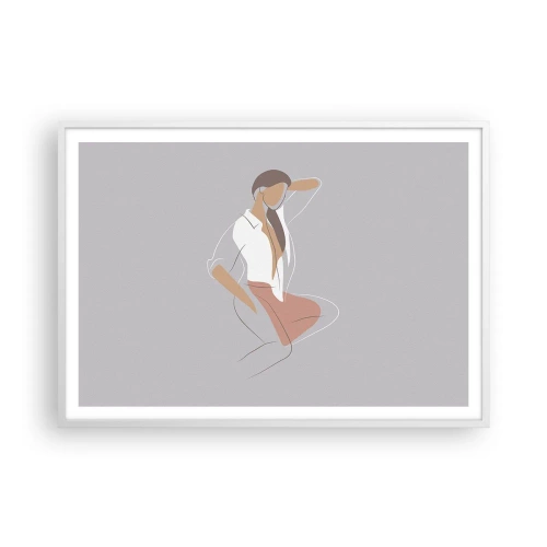 Plakat w białej ramie - Zarys wdzięku - 100x70 cm