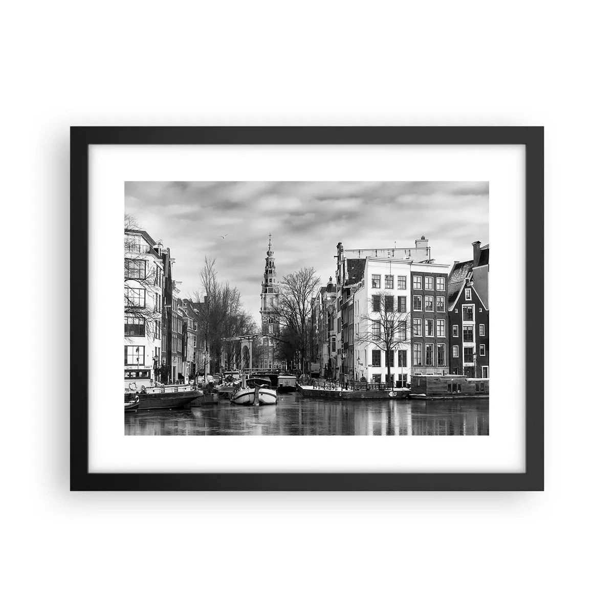Plakat w czarnej ramie - Amsterdamskie klimaty - 40x30 cm