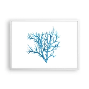 Plakat w białej ramie - Morski filigran - 70x50 cm