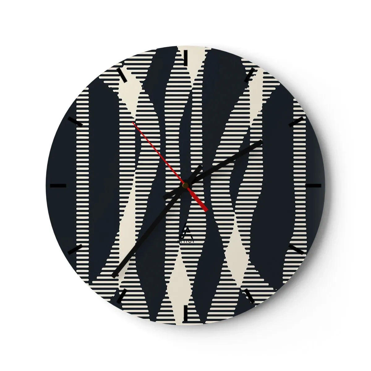 Zegar ścienny - Czarno-beżowy wzór w pasy z efektem optycznym - 30x30cm - Próba przełamania ciemności - Nowoczesna dekoracja ścienna do salonu, kuchni i sypialni ARTTOR