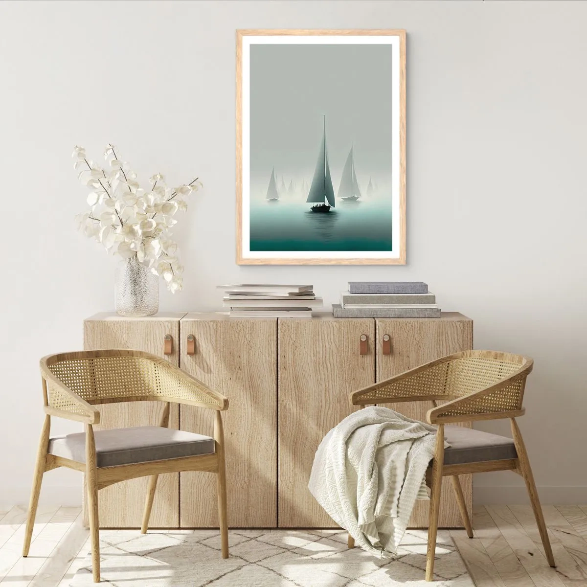 Plakat w ramie jasny dąb - Zbudowane z mgły - 40x50 cm