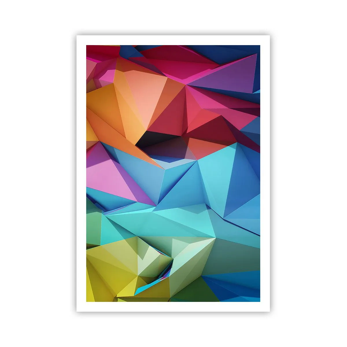 Plakat - Tęczowe origami - 70x100 cm