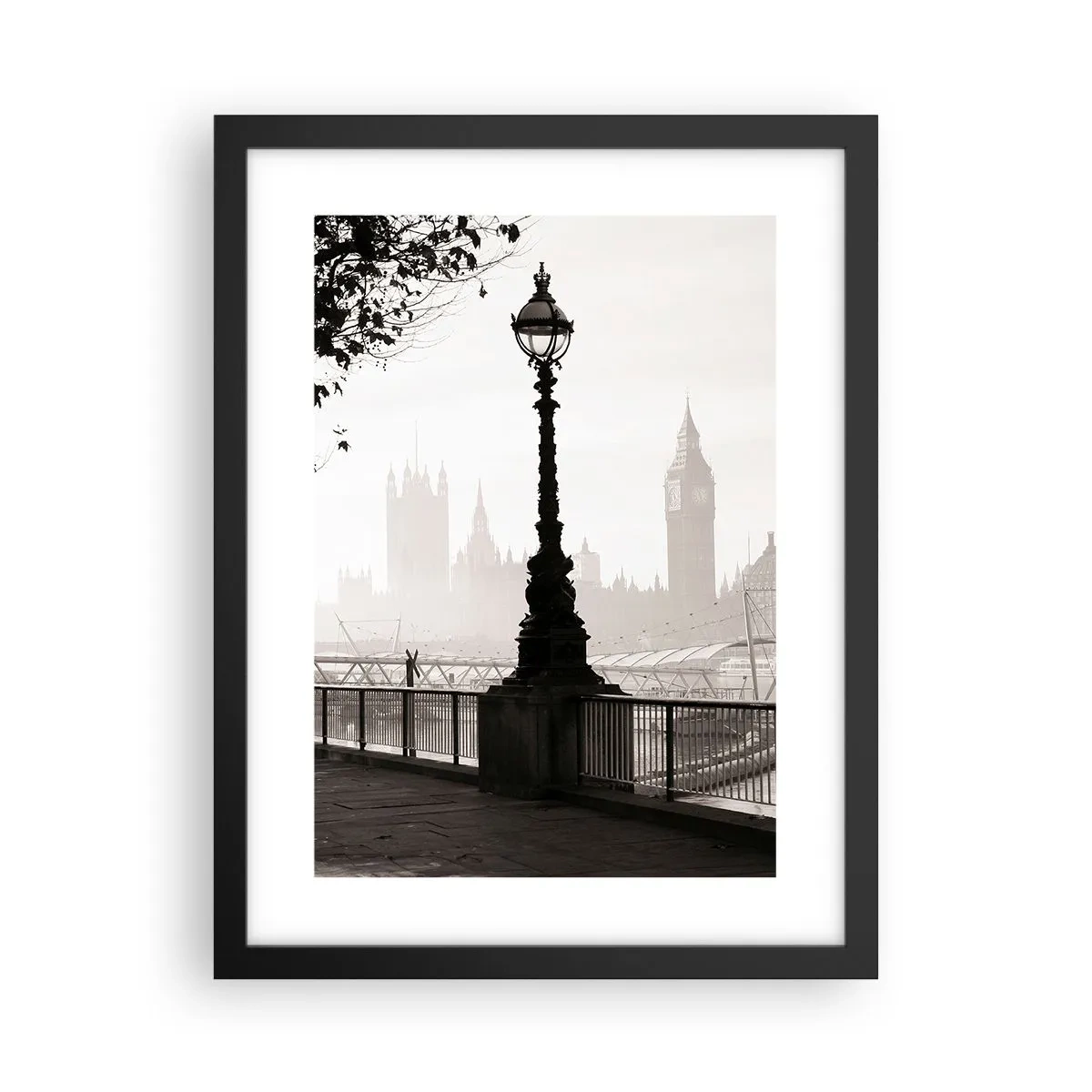 Plakat w czarnej ramie - Londyński poranek - 30x40 cm