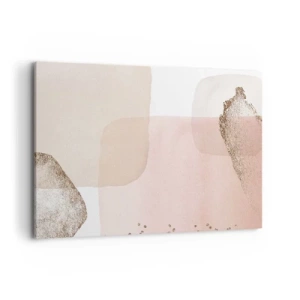 Obraz na płótnie - Pastelowe plamy z elementami złota - 100x70cm - Spojrzenie przez kolor - Nowoczesna dekoracja ścienna do salonu, kuchni i sypialni ARTTOR