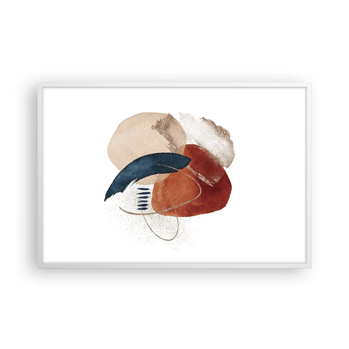 Plakat w białej ramie - Owalna kompozycja - 91x61 cm