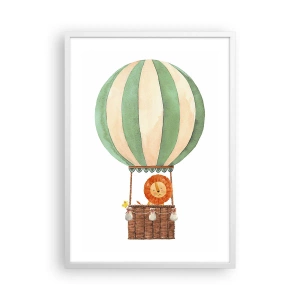 Plakat w białej ramie - Podróże Leona - 50x70 cm