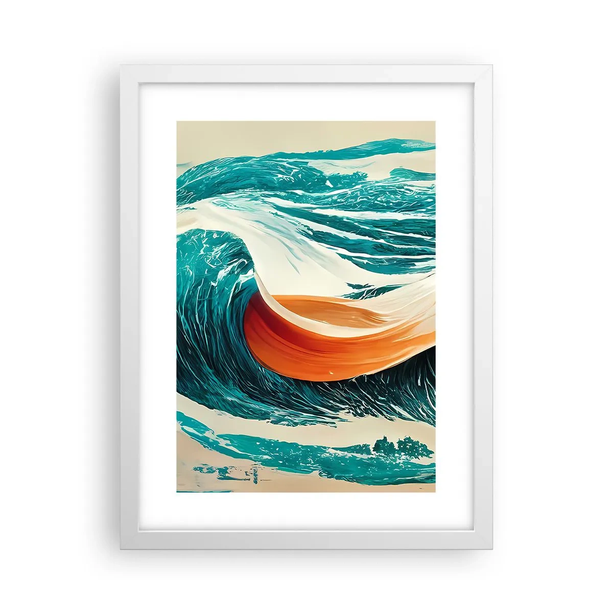 Plakat w białej ramie - Sen surfera - 30x40 cm