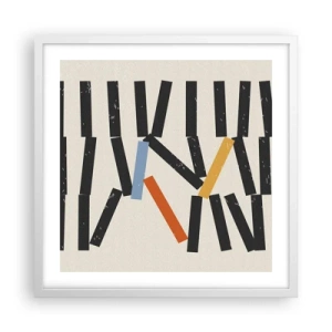 Plakat w białej ramie - Domino – kompozycja - 50x50 cm