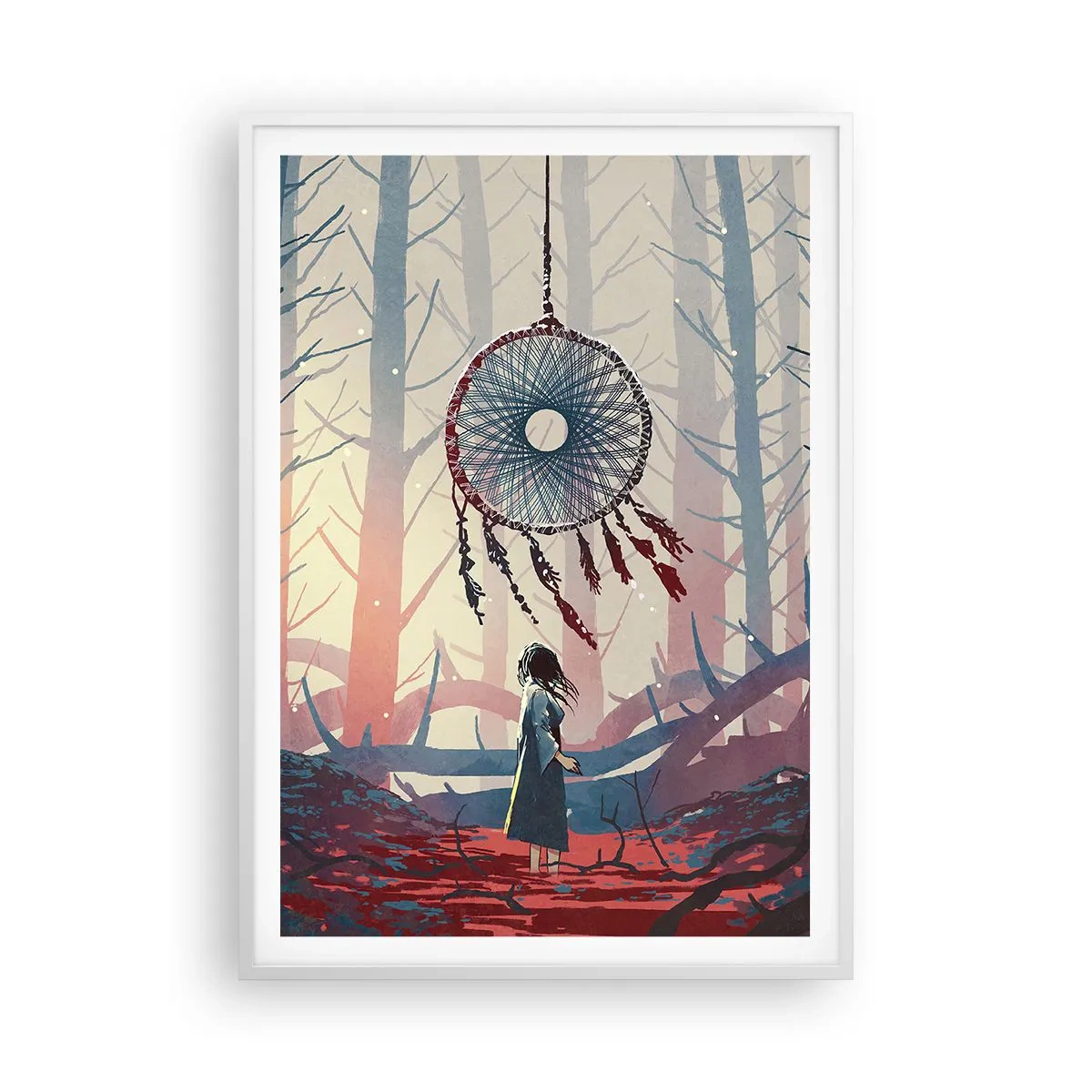 Plakat w białej ramie - Tajemny rytuał szczęścia - 70x100 cm