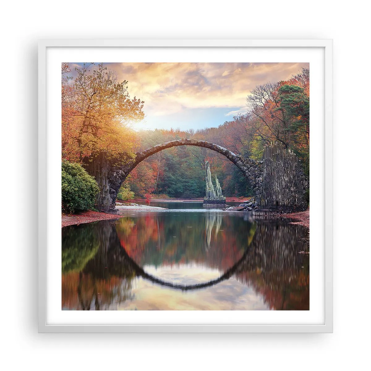 Plakat w białej ramie - Po drugiej stronie lustra - 60x60 cm