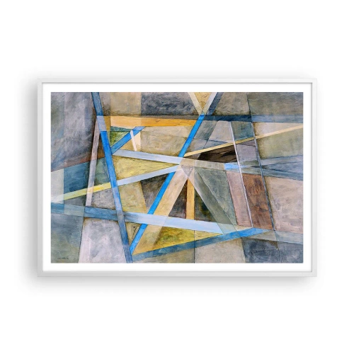 Plakat w białej ramie - Na wprost czy na skos? - 100x70 cm