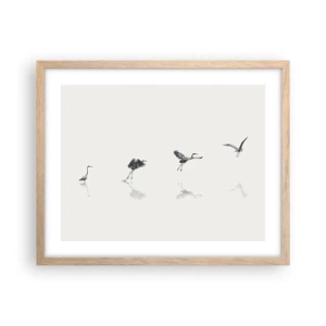 Plakat w ramie jasny dąb - Cztery proste kroki - 50x40 cm