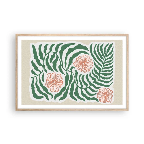 Plakat w ramie jasny dąb - Rozkwitłe w zieleni - 91x61 cm