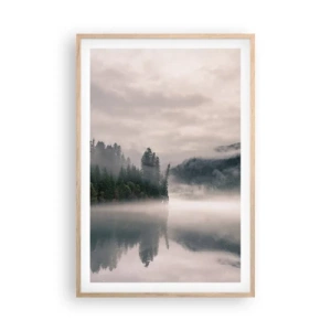 Plakat w ramie jasny dąb - W zadumie, we mgle - 61x91 cm