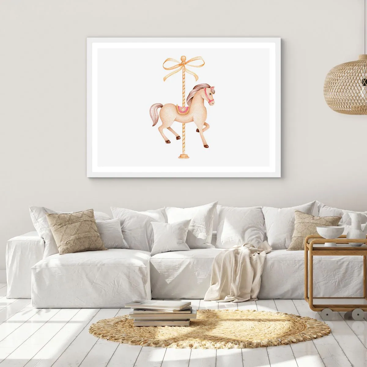 Plakat w białej ramie - Wdzięcznym kłusem - 40x30 cm