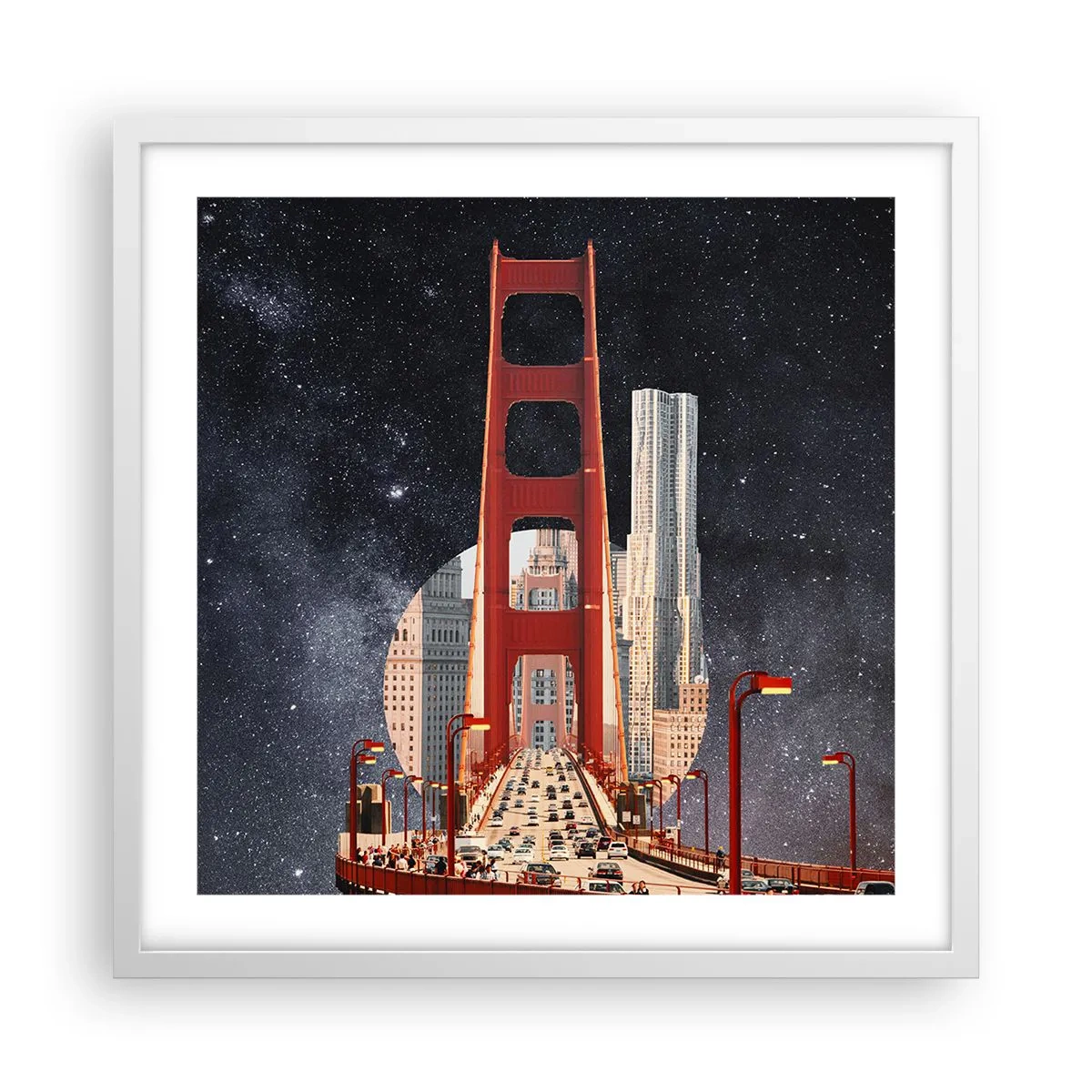 Plakat w białej ramie - Zawsze w centrum - 50x50 cm