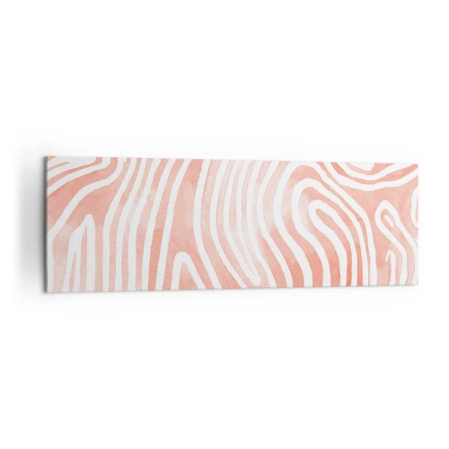 Obraz na płótnie - Abstrakcyjny wzór w odcieniach różu i bieli - 160x50cm - W koralowym labiryncie - Nowoczesna dekoracja ścienna do salonu i sypialni ARTTOR