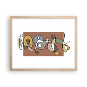 Plakat w ramie jasny dąb - Abstrakcja warta uśmiechu - 50x40 cm