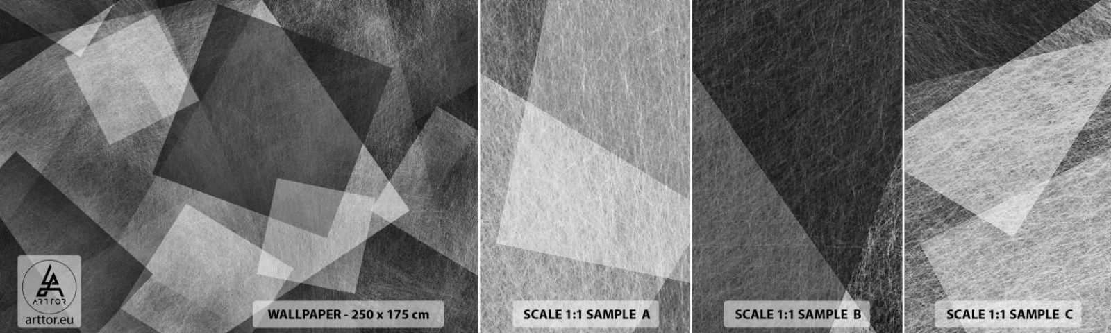 Fototapeta Próbka Samoprzylepna Deluxe Sticker - Odwieczny symbol trwałości i porządku - Abstrakcja, Sztuka, Czarno-Biały - 100x30 cm