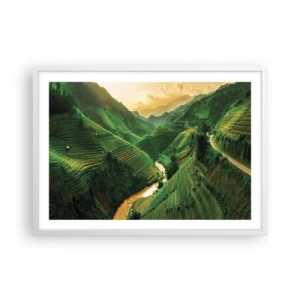 Plakat w białej ramie - Wietnamska dolina - 70x50 cm