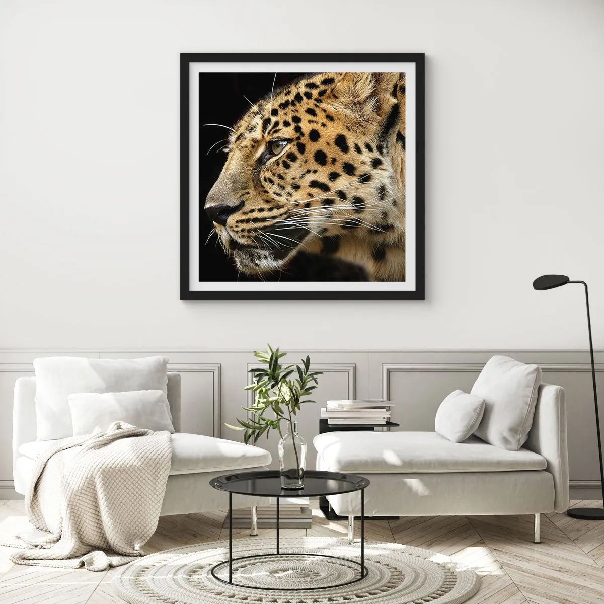 Plakat w czarnej ramie - Spokojny, skupiony, gotowy - 50x50 cm