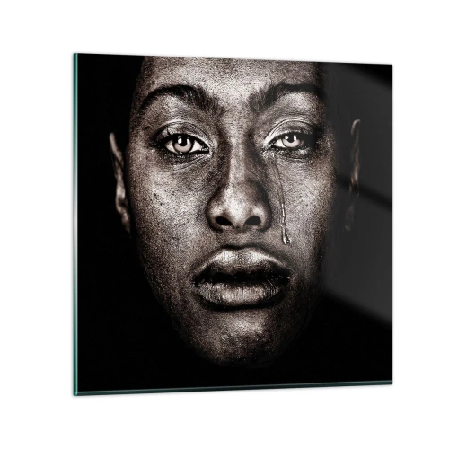 Obraz na szkle - Jedna łza - 30x30 cm