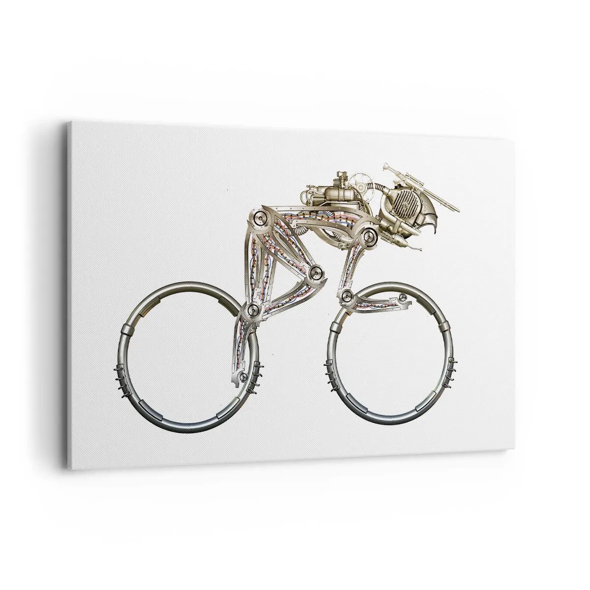 Obraz na płótnie - Mechaniczny rower o futurystycznym designie - 120x80cm - Wspaniała maszyna - Nowoczesna dekoracja ścienna do salonu, kuchni i sypialni ARTTOR