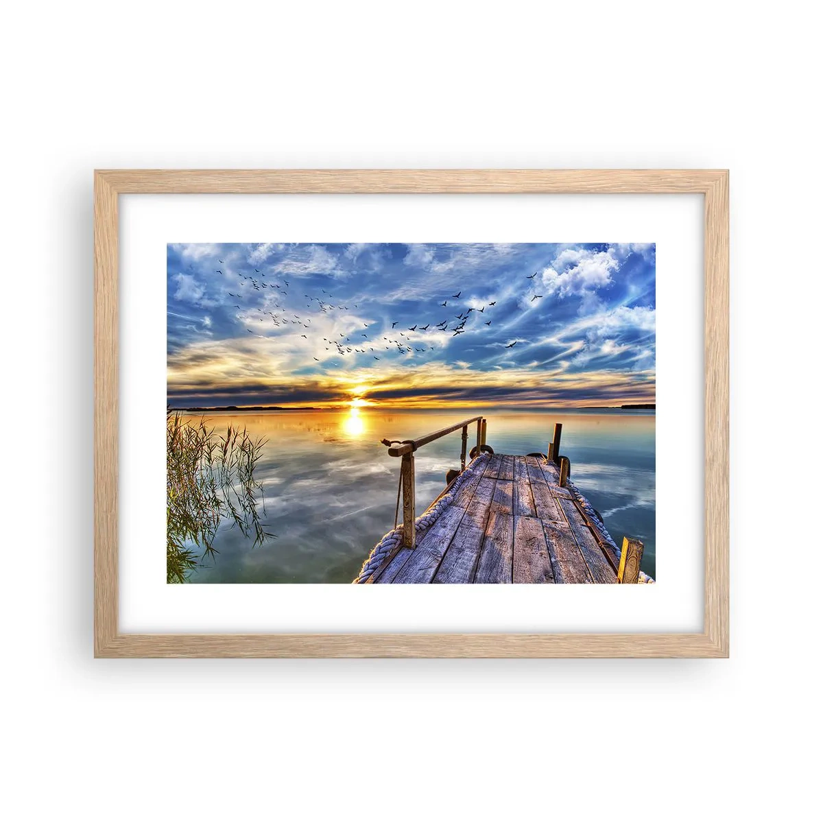 Plakat w ramie jasny dąb - Wiatr idzie na spoczynek - 40x30 cm