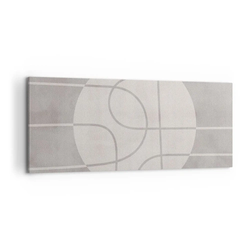 Obraz na płótnie - Geometryczny wzór w odcieniach szarości i bieli - 120x50cm - Koliście i na wprost - Nowoczesna dekoracja ścienna do salonu i sypialni ARTTOR