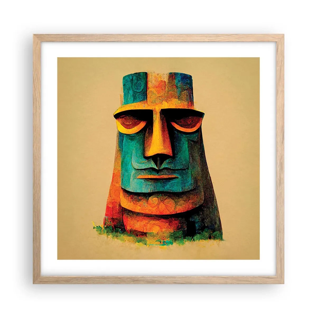 Plakat w ramie jasny dąb - Posągowy, a sympatyczny - 50x50 cm