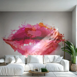 Fototapeta Premium Canvas - Czerwieńszy odcień czerwieni - Abstrakcja, Czerwone Usta, Sztuka - 250x175 cm