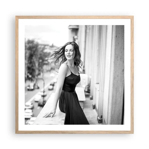 Plakat w ramie jasny dąb - Z pewnością paryżanka - 60x60 cm