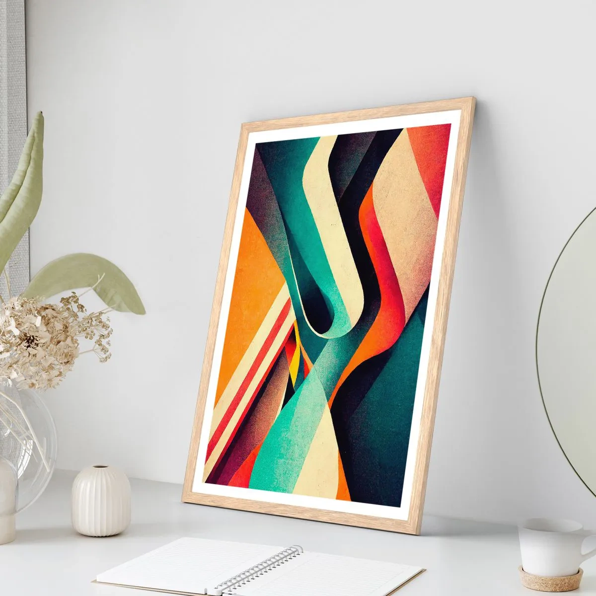 Plakat w ramie jasny dąb - Kompozycja intensywna - 70x100 cm