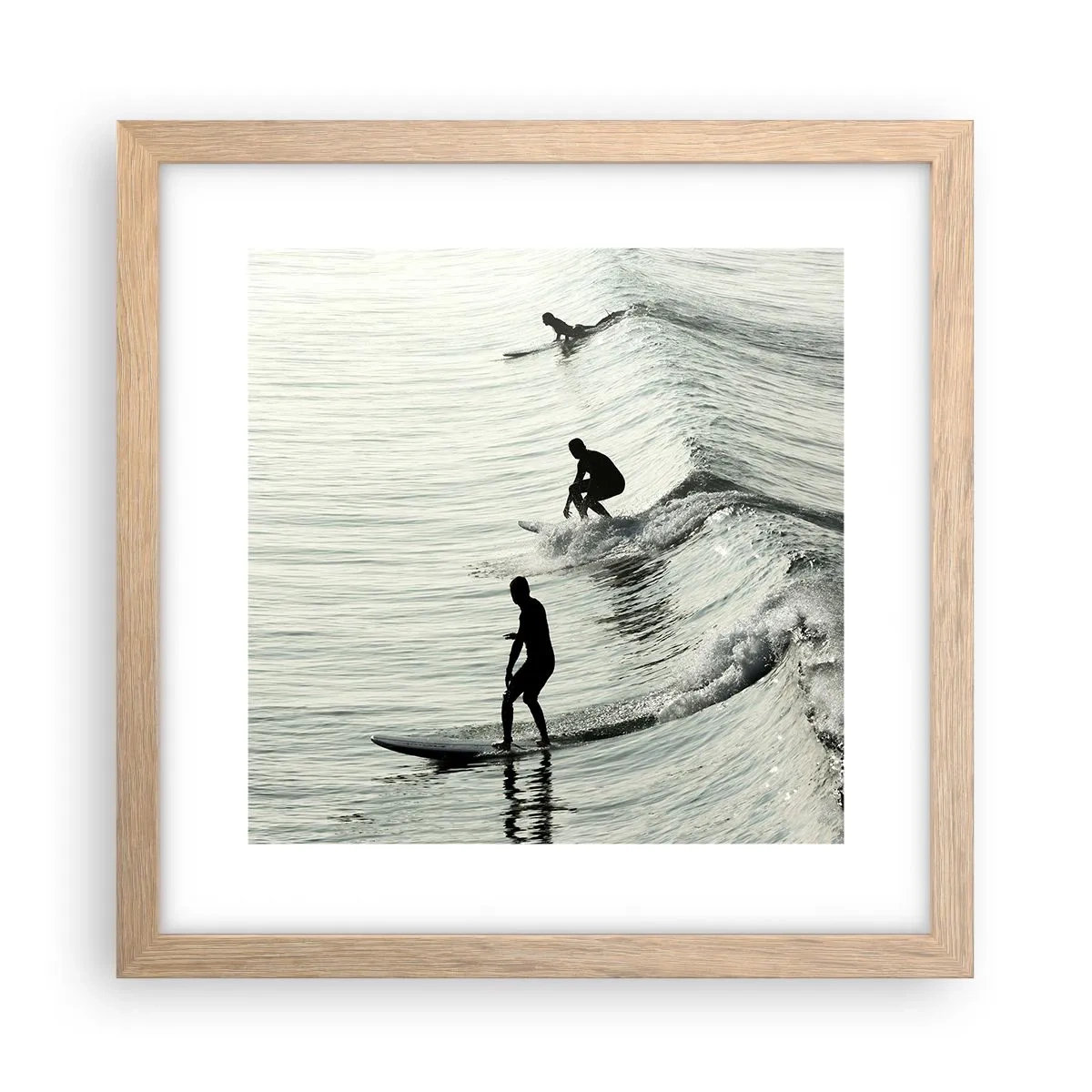 Plakat w ramie jasny dąb - Na spotkanie fali - 30x30 cm