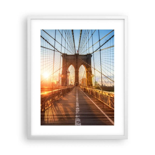 Plakat w białej ramie - Na złotym moście - 40x50 cm