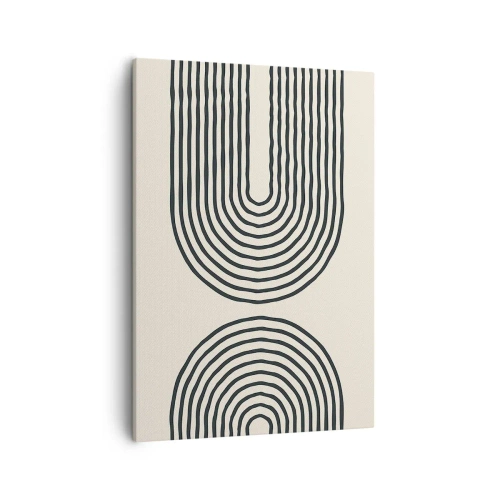 Obraz na płótnie - Abstrakcyjne geometryczne wzory w stylu minimalistycznym - 50x70cm - Już za chwilę… - Nowoczesna dekoracja ścienna do salonu, kuchni i sypialni ARTTOR