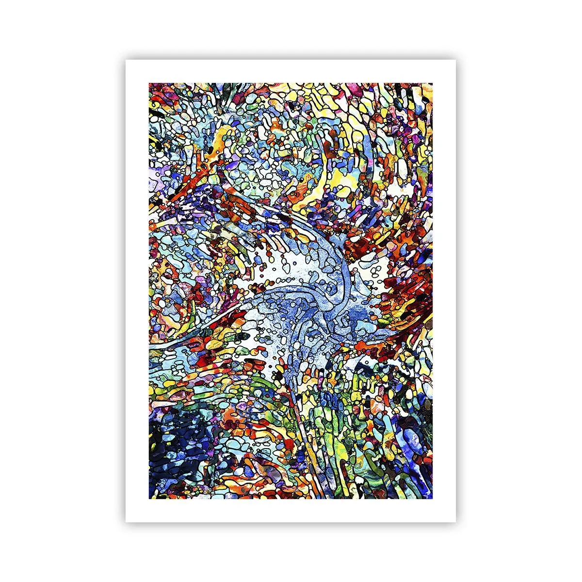 Plakat - Abstrakcyjny przepływ kolorów i struktur - 50x70cm - Witraż kroplisty - Nowoczesna dekoracja ścienna do salonu, kuchni i sypialni ARTTOR