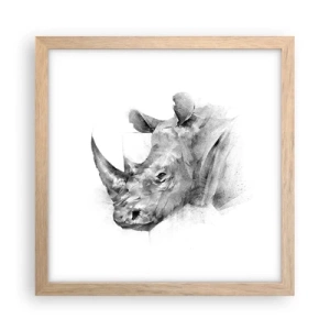 Plakat w ramie jasny dąb - Afrykański portret - 30x30 cm