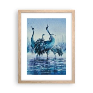 Plakat w ramie jasny dąb - Poranne spotkanie - 30x40 cm