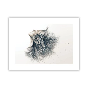 Plakat - Zasłuchana w szept drzewa - 40x30 cm