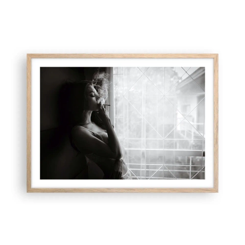 Plakat w ramie jasny dąb - Zmysłowa chwila - 70x50 cm