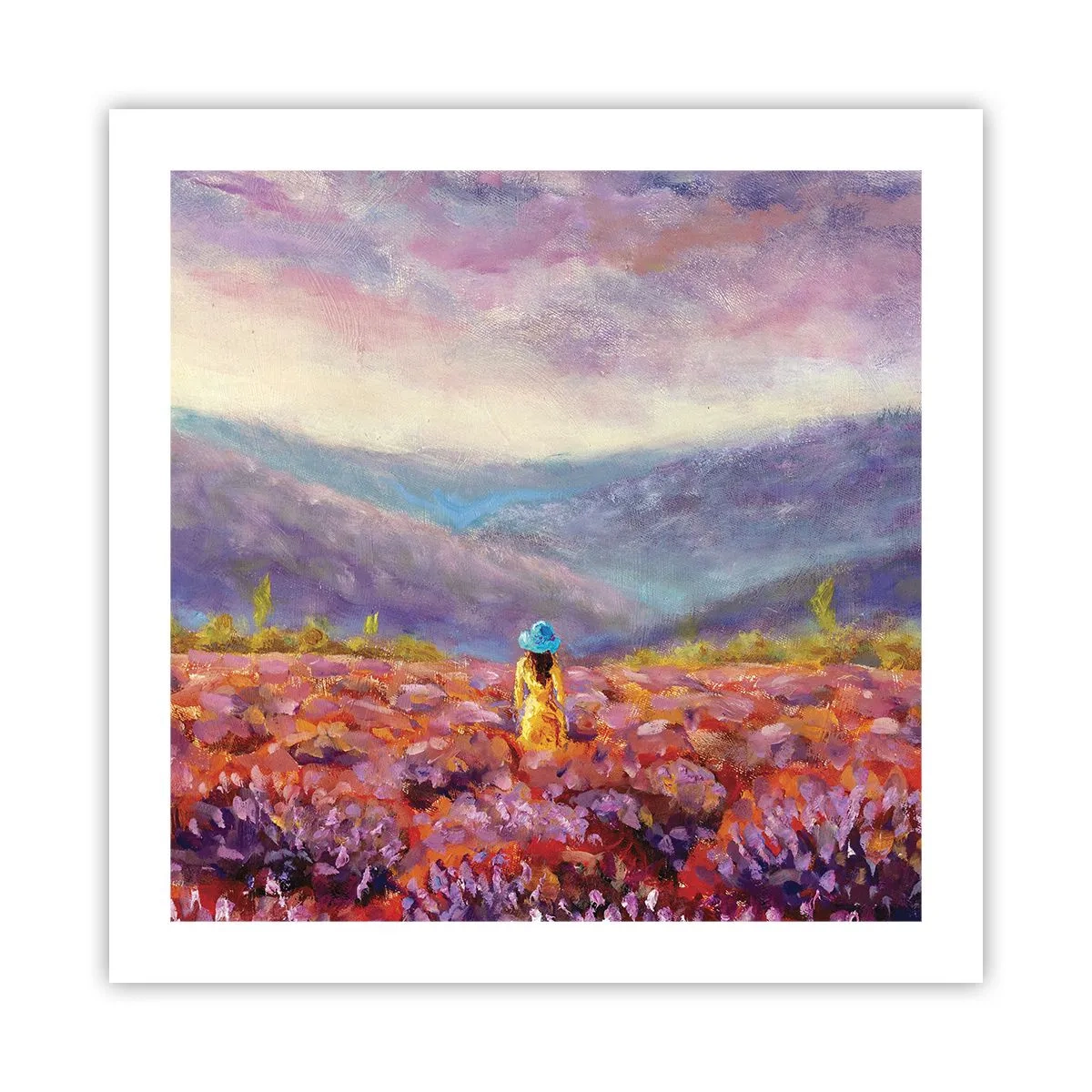 Plakat - W lawendowym świecie - 50x50 cm
