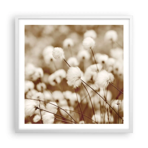 Plakat w białej ramie - Puszysty łan - 60x60 cm