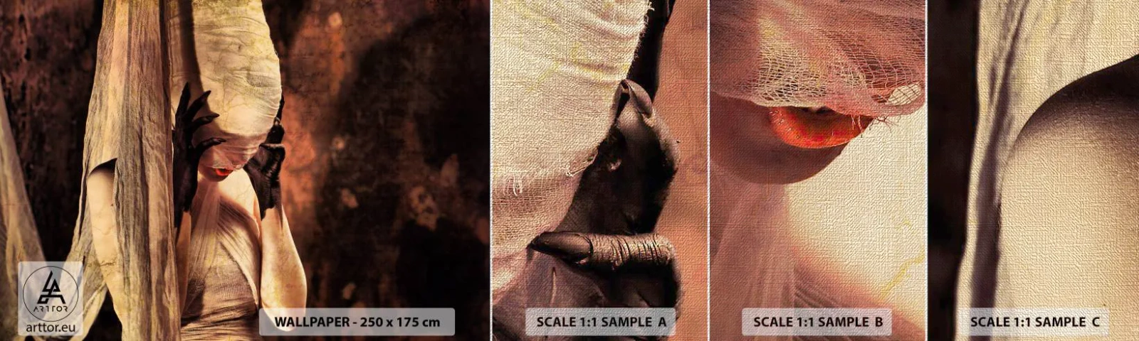 Fototapeta Próbka Premium Canvas - Między dobrem a złem - Teatr, Sztuka, Człowiek - 100x30 cm