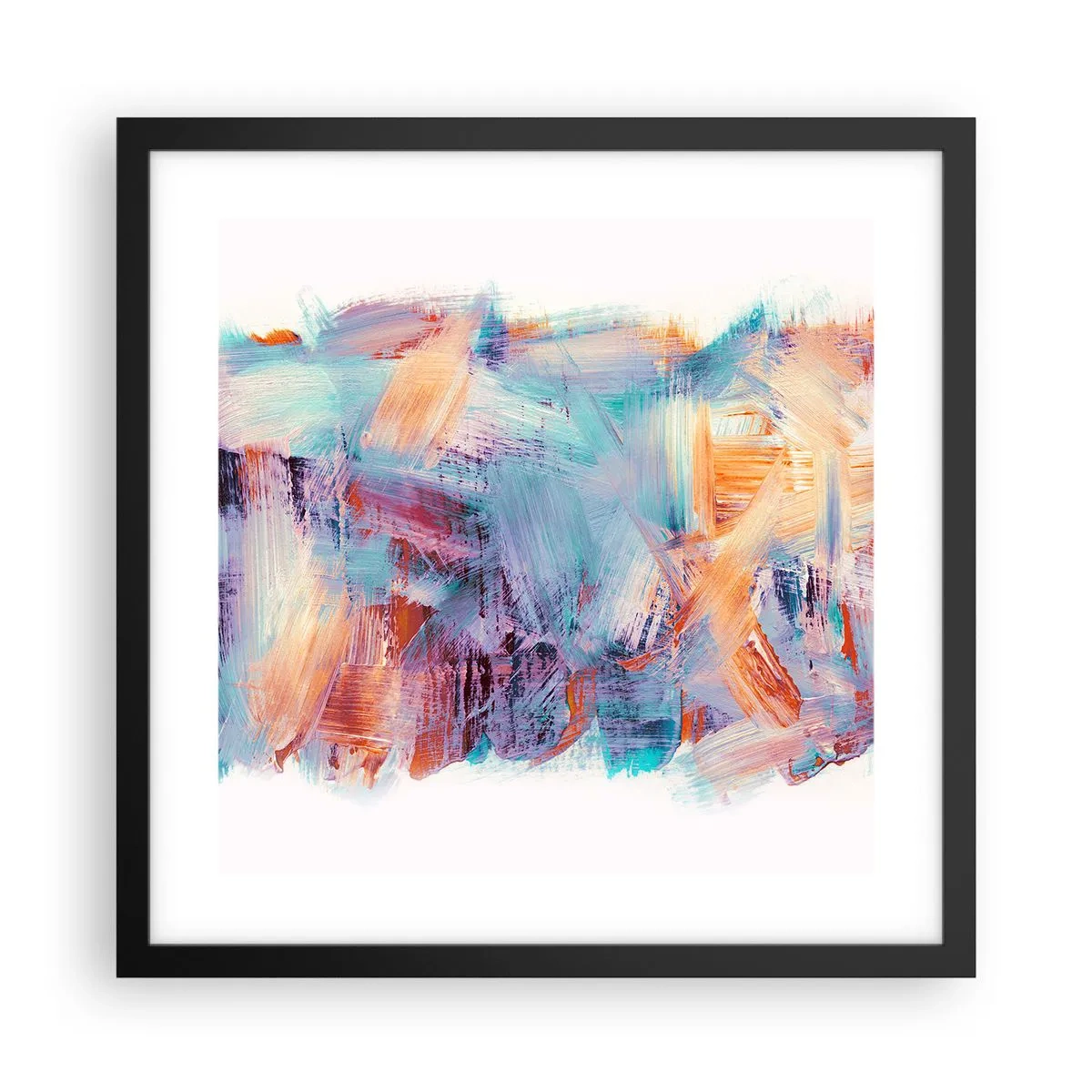 Plakat w czarnej ramie - Kolorowy bałagan - 40x40 cm