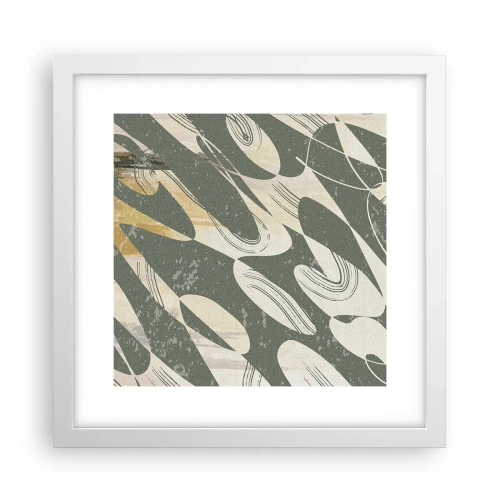 Plakat w białej ramie - Abstrakcja zrytmizowana - 30x30 cm