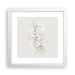 Plakat w białej ramie - Splątani w uścisku - 30x30 cm