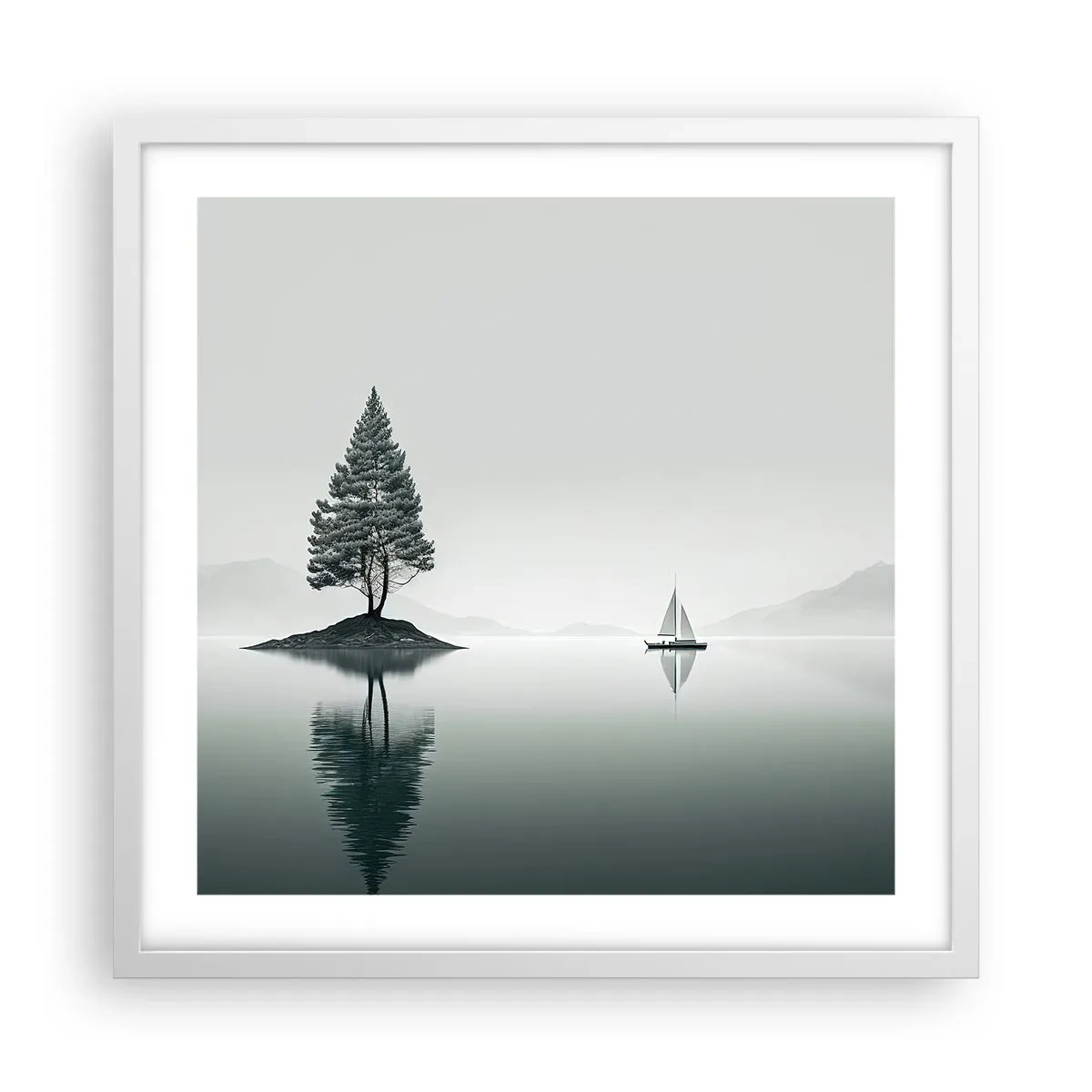 Plakat w białej ramie - Marzenie senne - 50x50 cm